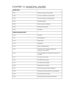 CHAPTER 13 MUNICIPAL UTILITIES