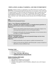 POPULATION, GLOBAL WARMING, AND THE ENVIRONMENT