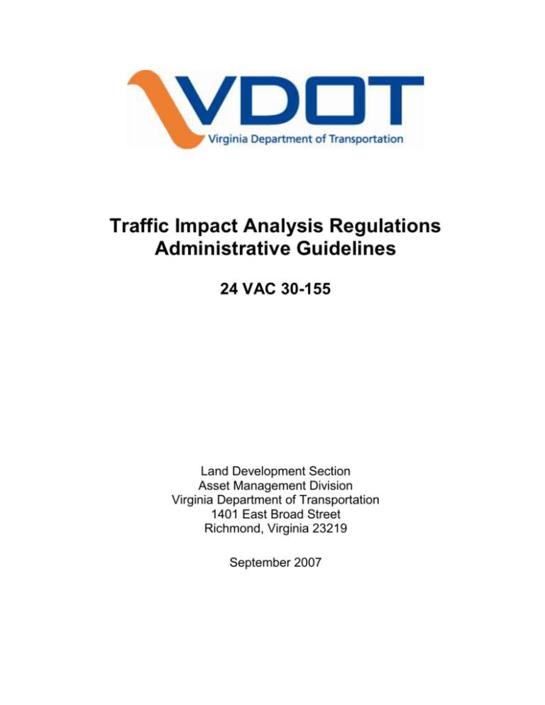 Guidelines for Traffic Analysis Virginia Department of Transportation