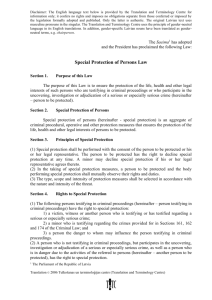 Special Protection of Persons Law