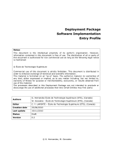 Deployment Package * Software Requirements Analysis