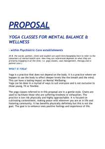 proposal for yoga classes for mental balance