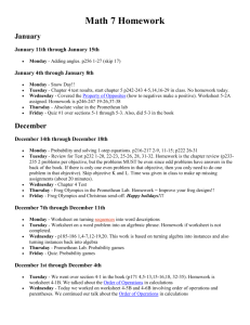 Math 7 Homework - River Valley School District