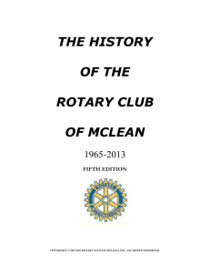 History of the - Rotary Club of McLean