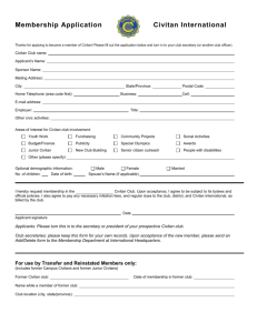 Application For Charter Membership