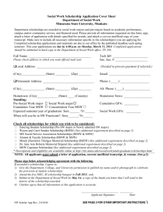 Social Work Scholarship Application