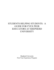 students helping students: a guide for fyex peer educators at