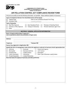 Air Pollution Control Act Compliance Review Form