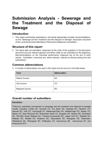 Sewerage submissions report - Department of Internal Affairs