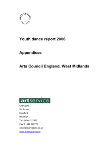 Appendices for Youth dance report