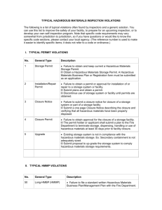 TYPICAL FIRE SAFETY INSPECTION VIOLATIONS