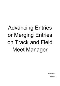 Advancing or Merging Entries in Track and Field