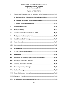 TAMUK Radiation Protection Program 2012