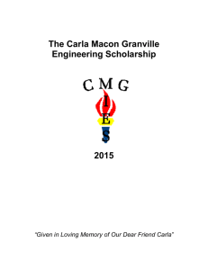 The 2015 Carla Macon Granville Engineering Scholarship