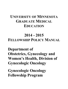 Fellowship Manual - Department of Obstetrics, Gynecology and