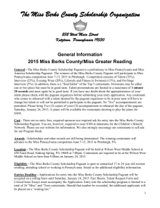 Information on the 2014 - Miss Berks County Scholarship Organization