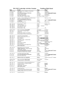 2010-2011 Leadership Activities Calendar