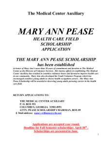 mary ann pease scholarship