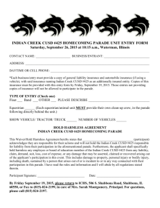 Homecoming Parade Unit Entry Form
