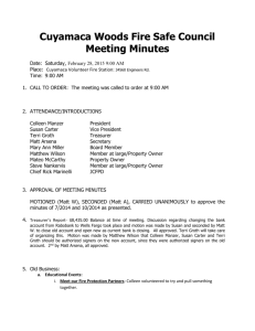 Cuyamaca Woods Fire Safe Council Meeting Minutes