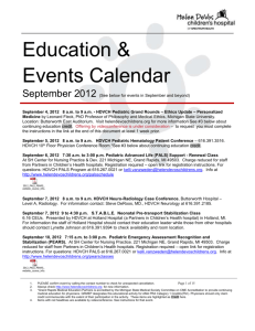 Education & Events Calendar - Helen DeVos Children`s Hospital