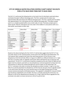 CITY OF CORNELIA WATER POLLUTION CONTROL PLANT`S