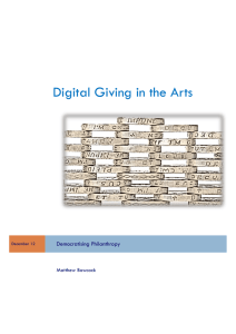 Digital Giving in the Arts – Democratising Philanthropy