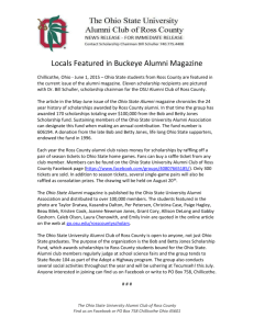 NEWS RELEASE - The Ohio State University Alumni Club of Ross