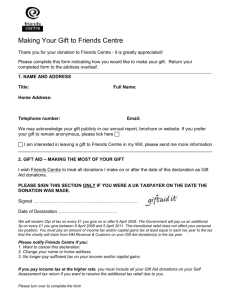 a Donation Form - Friends Centre