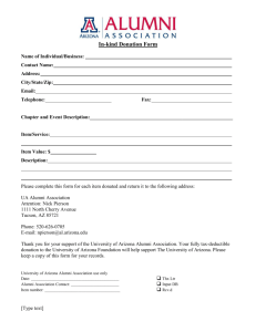 In-kind donation form - Arizona Alumni Association