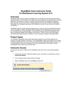 StudyMate Class Server Instructor Guide for Blackboard Learning