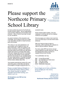 Donation - Library - Northcote Primary School