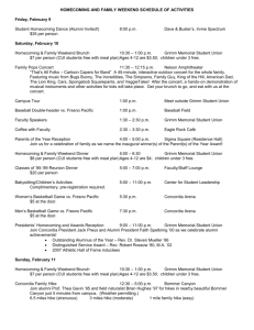 HOMECOMING AND FAMILY WEEKEND SCHEDULE OF ACTIVITIES