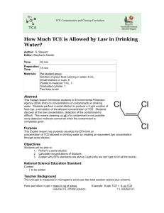 How much TCE is allowed by law in drinking water