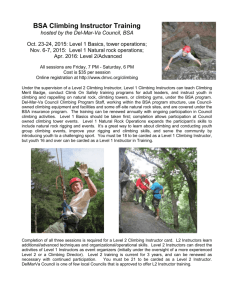Del-Mar-Va Council BSA Climbing Instructor Training
