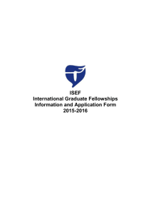 ISEF International Fellows Program Revised Application Form June 07