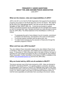 Jane Addams Peace Association FAQs
