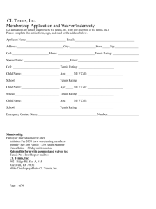 CL Tennis Inc. Family & Junior Membership Application/Wavier Forms
