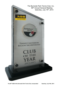 The Burnside Park Tennis Club, Inc.