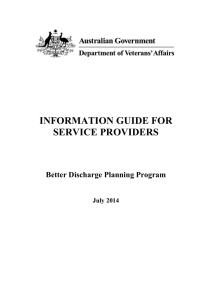 INFORMATION GUIDE FOR SERVICE PROVIDERS Better