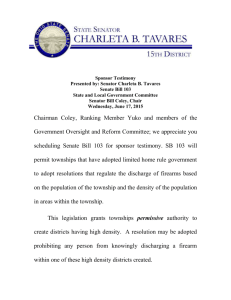 Sponsor Testimony Presented by: Senator Charleta B. Tavares