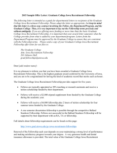 2008 Sample Offer Letter: Presidential Graduate Fellowship