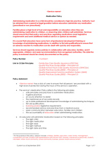 Sample Medication Policy Template