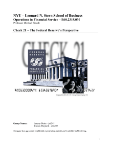 Traditional Check Processing - NYU Stern School of Business