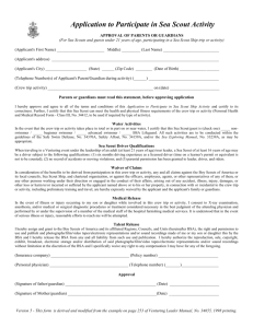 Application to Participate in Sea Scout Ship Activity