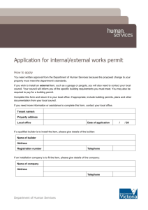 Internal external works permit application