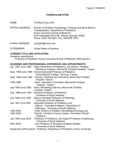 Hematology/Oncology 20 hours/year 2000