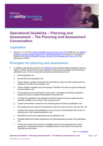 Conducting the planning and assessment conversation