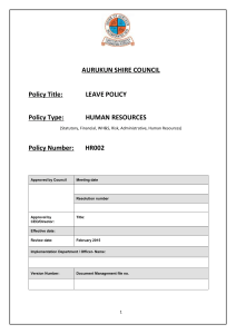 Leave Policy (Interim) - Aurukun Shire Council