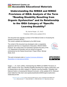 Analysis of the Term *Reading Disability Resulting from Organic